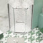 Porte de douche pivotante - Verre trempé transparent de 1/4 po de 34,75 po x 72 po - Fuite ininterrompue de style ange