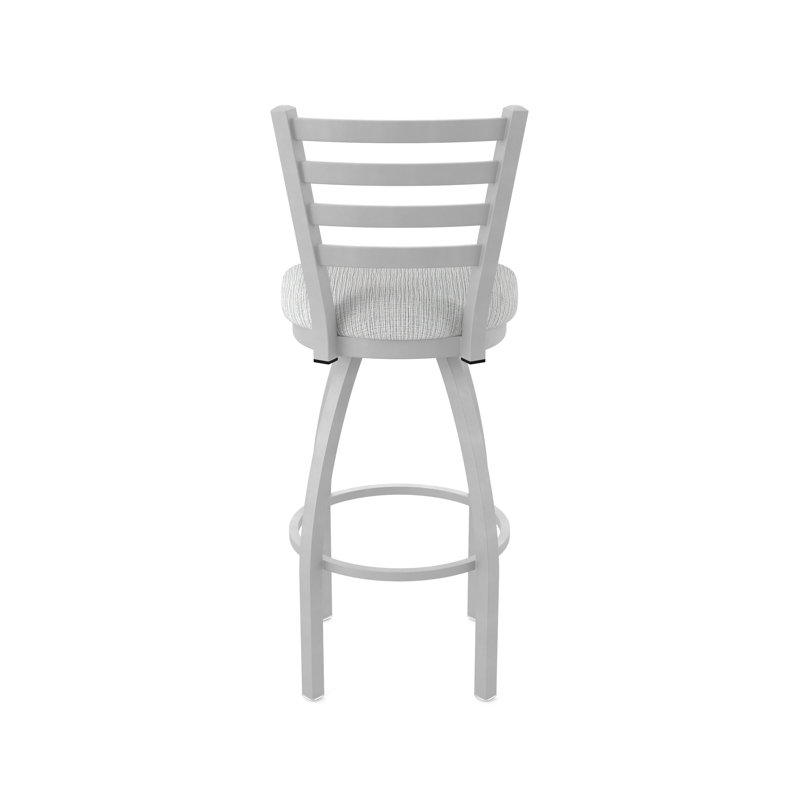 Tabouret pivotant Jackie, Nickel anodisé, Tabouret de comptoir (siège d'une hauteur de 25 p, Tissu - alpin graphique