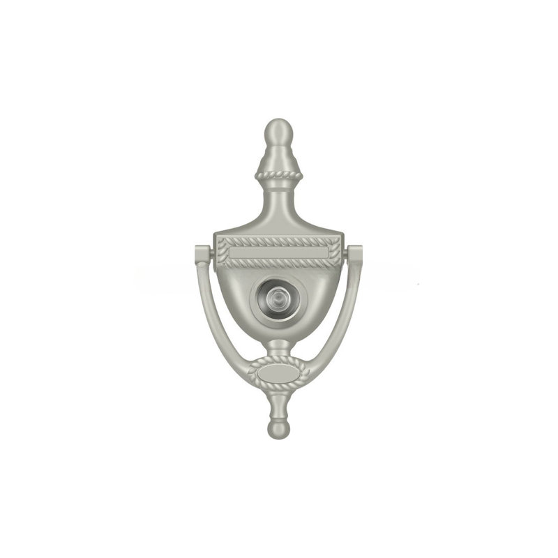 Victorian Brass Door Knocker, Brushed Nickel