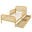 Cadre de lit plateforme simple avec 2 tiroirs de rangement, cadre de lit en rotin pour enfants avec tête et pied de lit, naturel-725722905-725722904