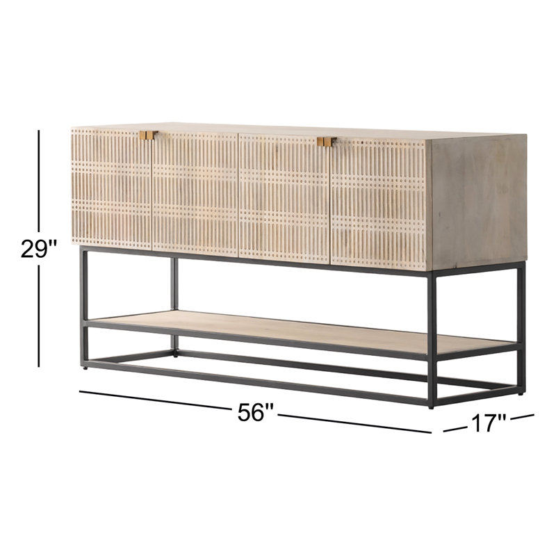 Kelby 56'' W Solid Wood Console Table, Natural