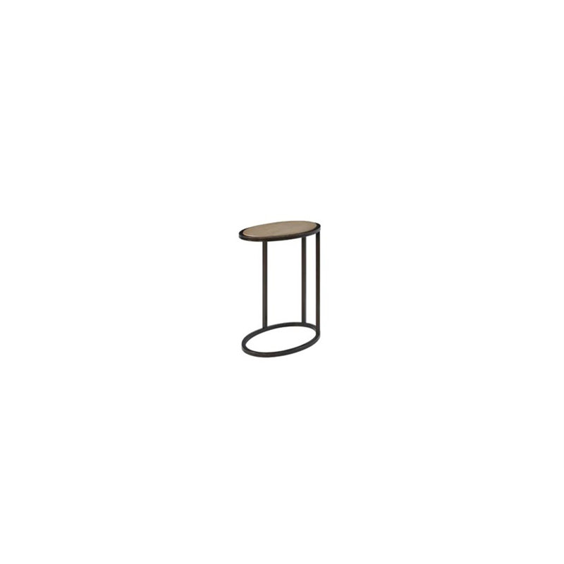 Table de chevet en métal / bois - Caramel