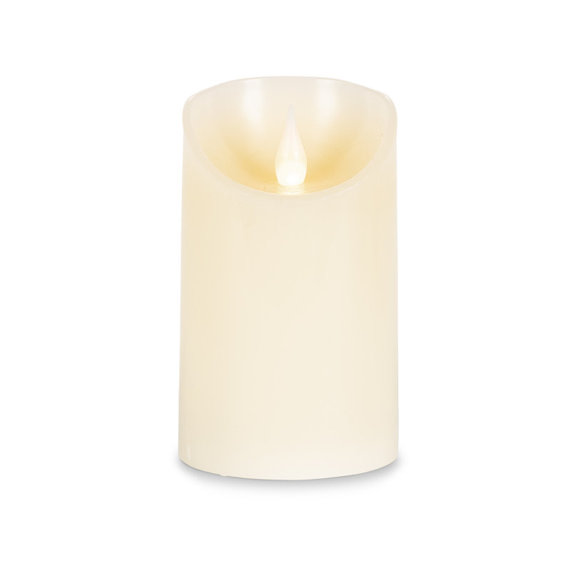 Flameless Wax Pillar Candle with Fire Glow Tip, 3"x4", 3" x 4"