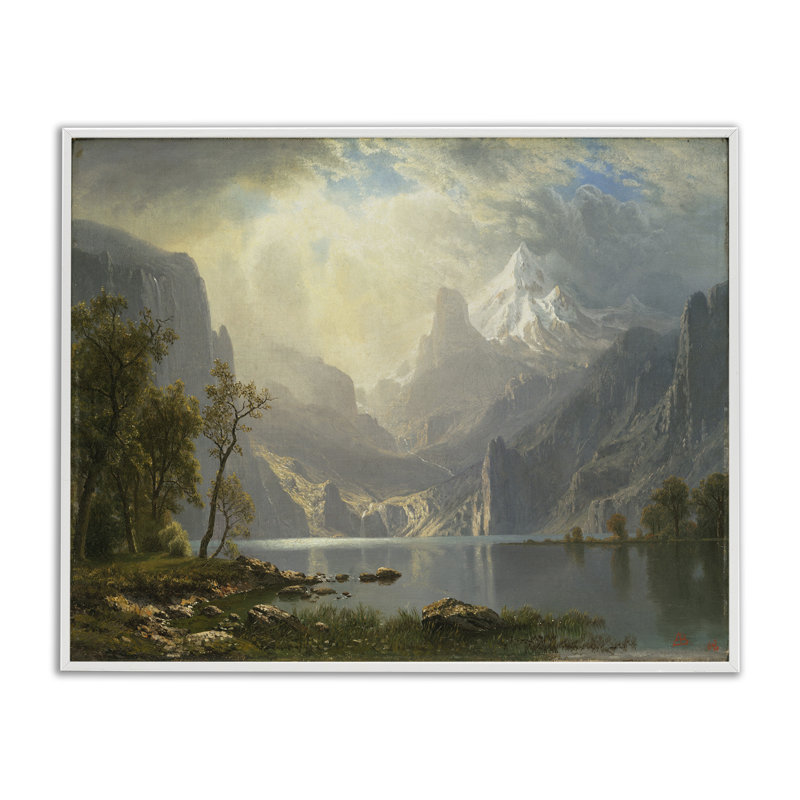 Art classique, vue sur la montagne, estampe numérique par one1000paintings, Estampe numérique encadrée blanc bord de mer