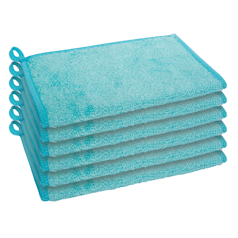Ensemble de 6 linges de cuisine unis, Bleu
