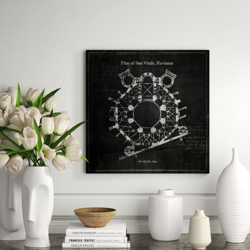 Plan Of San Vitale, Ravenna Print by Sofia Fox, 24" H x 24" W, Plexi
