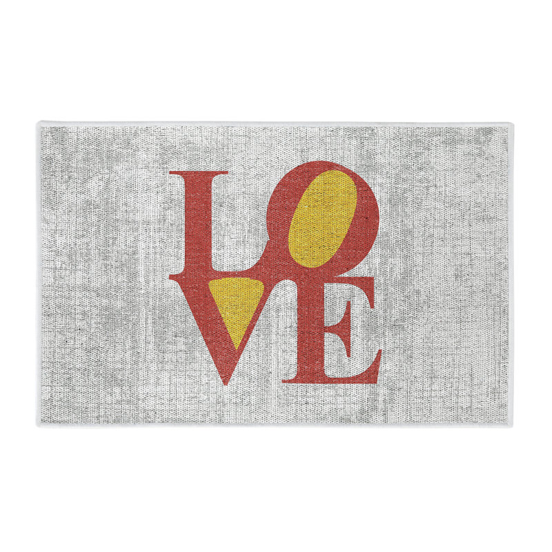 Tapis en coton gris / orange