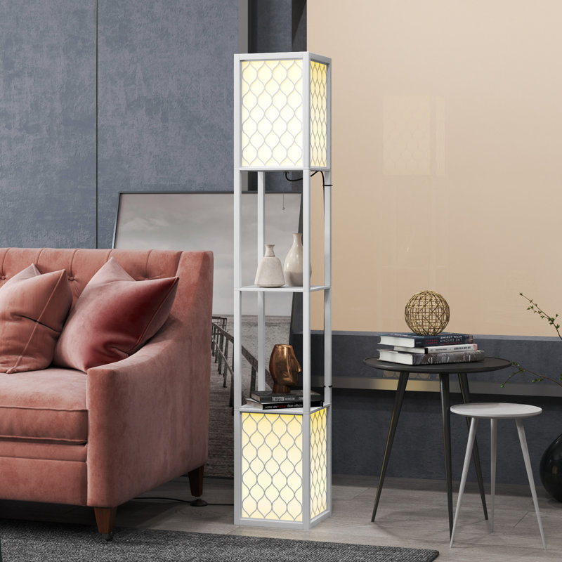 156Cm Column Floor Lamp, White