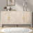 Sophisticated Sideboard With Embossed Texture, Round Handles And Built-in Circular Pattern-94396457