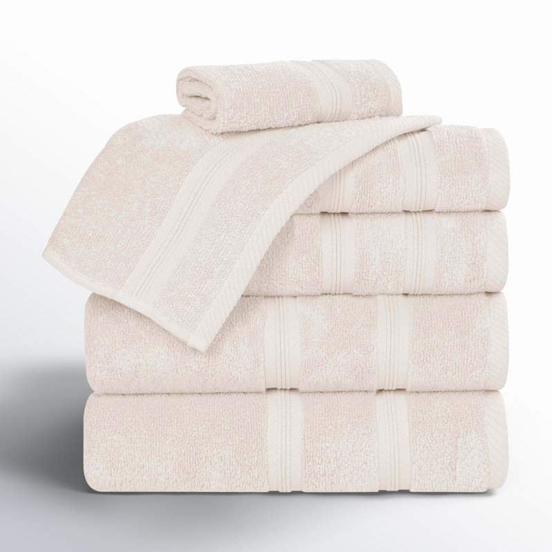 Ensemble de serviettes 100% coton Smart Dry 6 pièces, Ivoire ivoire