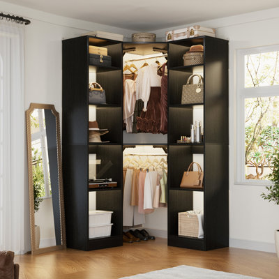 Système d'organisation 39 po x 39 po avec 12 tablettes et 2 tringles de suspension