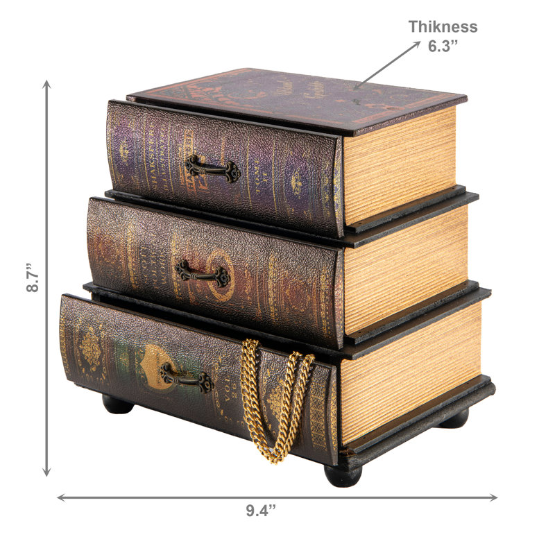 Livres empilables avec 3 tiroirs cachés Haight