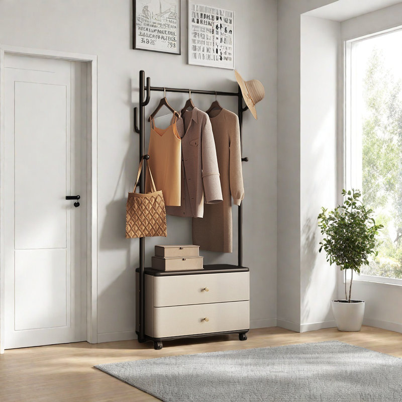Durable Solid Wood Wardrobe, Black