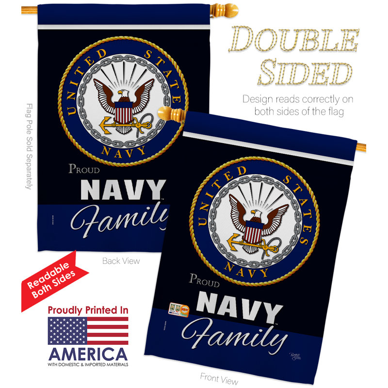 Navy Blue Polyester Military House Flag 28x40