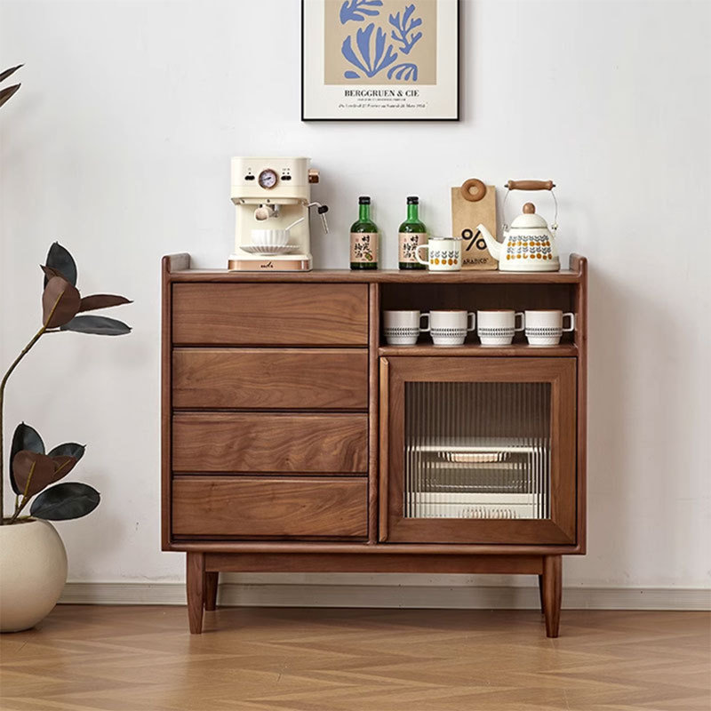 Vitrine en bois minimaliste moderne, H 35,43 po x l 47,24 po x P 17,72 po