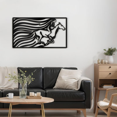 Riding Horse By Wind Metal Wall Décor
