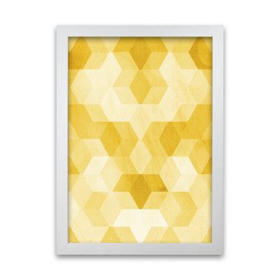 Yellow Hexagon Abstract B - Print