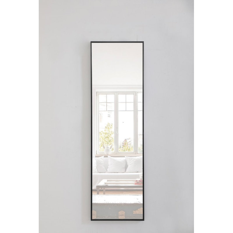 Miroir mural Sabine, 60 po x 18 po, Noir