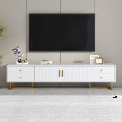 Meuble télé moderne pour téléviseur de 65 pouces et plus, centre de divertissement avec rangement spacieux et design élégant, idéal pour le salon