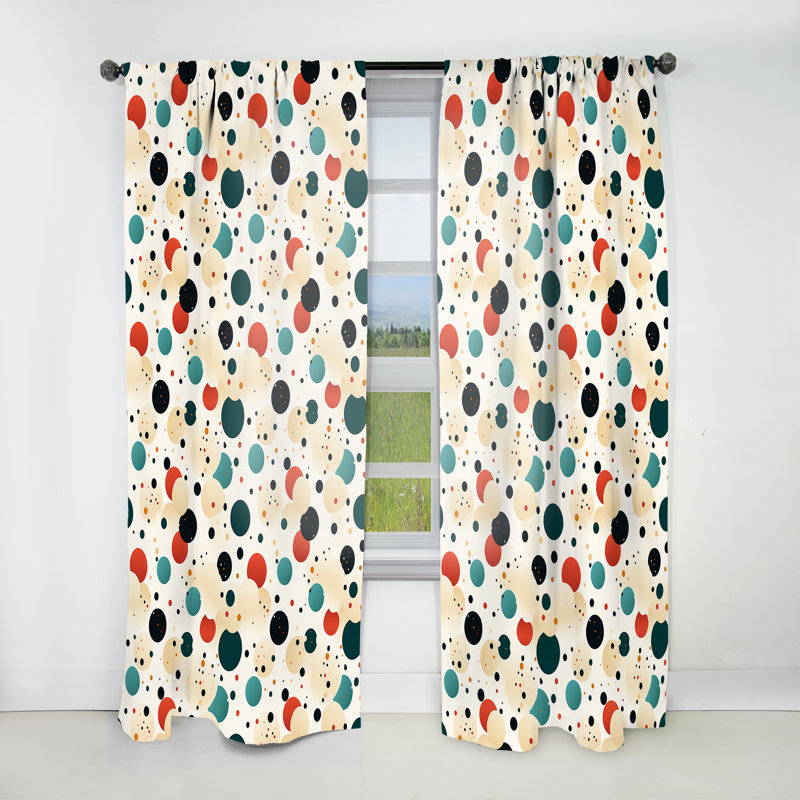 Contemporary Chic Polka Dots Motif II - Rideau abstrait - Rideau obscurcissant - 1 panneaux, L 52 po x L 90 po