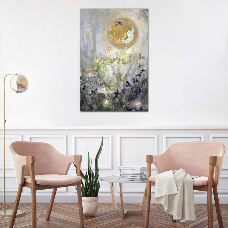 «Moongazing» par Stephanie Law - reproduction d'art, Toile tendue, H 48 po x l 32 po x P 1,5 po