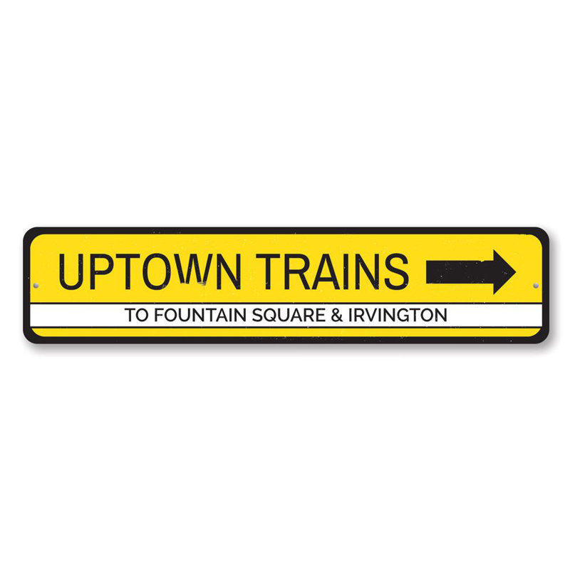 Plaque en aluminium Uptown Trains, H 6 po x l 24 po x P 0,06 po