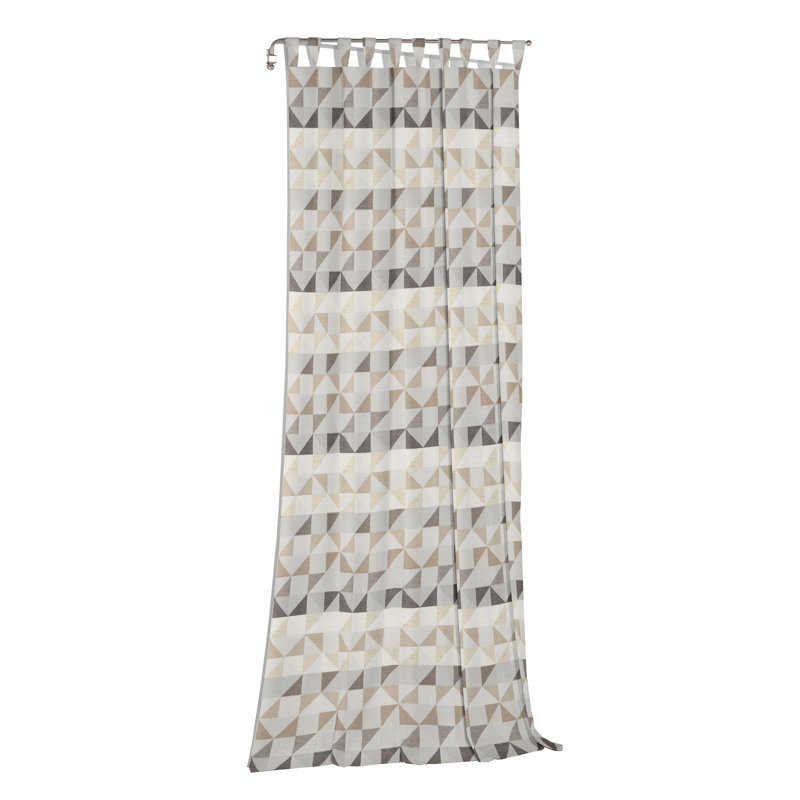 Gareth Room Darkening Curtain Single Panel, 132cm Width x 225cm Drop, Brown, grey and beige