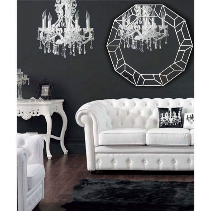 Jazmyne Flat Wall Mirror, Silver