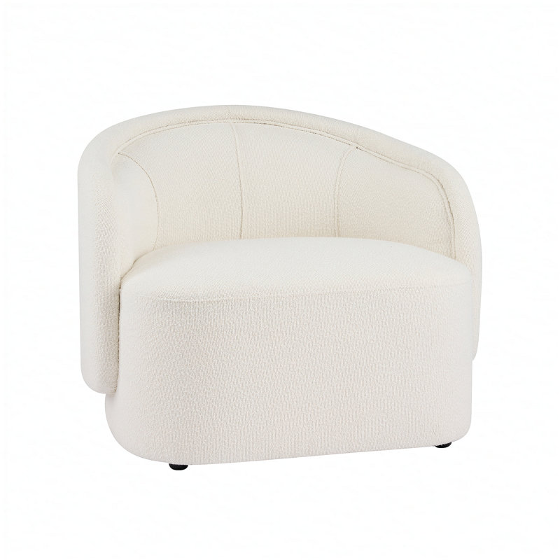 Fauteuil d'appoint incurvé crème, Crème