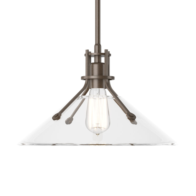 Henry 1 - Light Single Cone Pendant, Bronze, Bronze, 56.3'' H X 14.4'' W X 14.4'' D