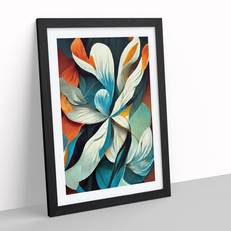 Flowers - Framed Print, Black, 64cm H x 46cm W x 2cm D