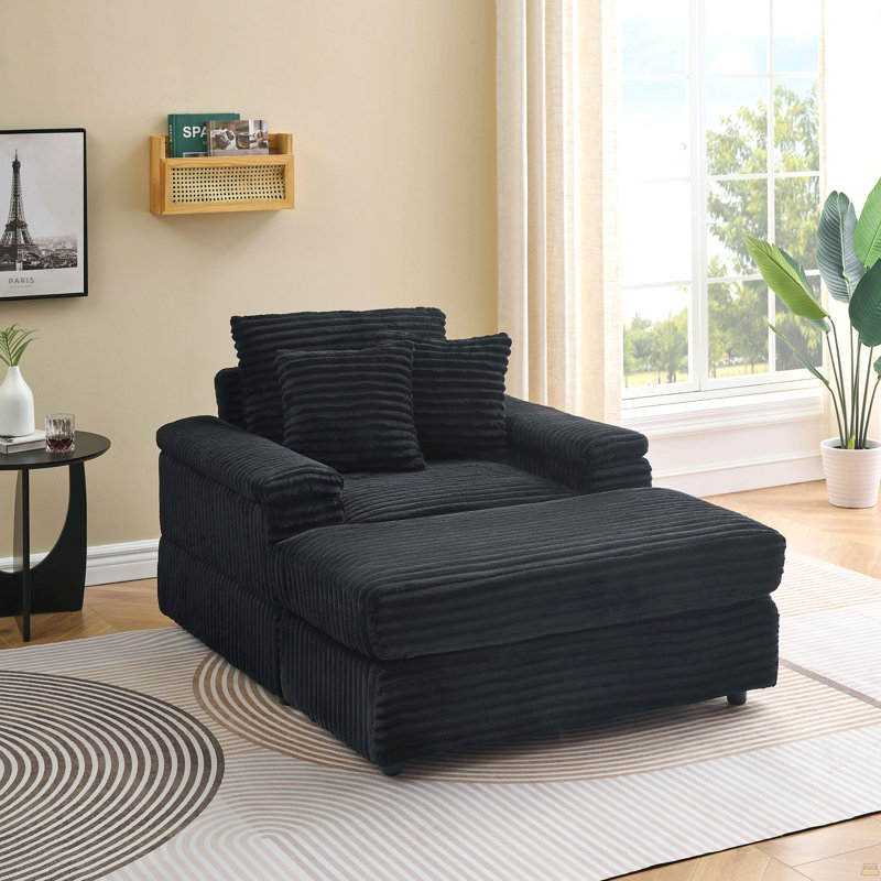 Canapé simple 42,52 pouces en velours côtelé avec un oreiller