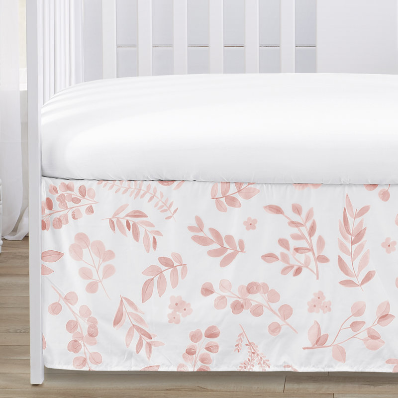 Blush Pink and White Floral Microfiber Toddler Comforter Set