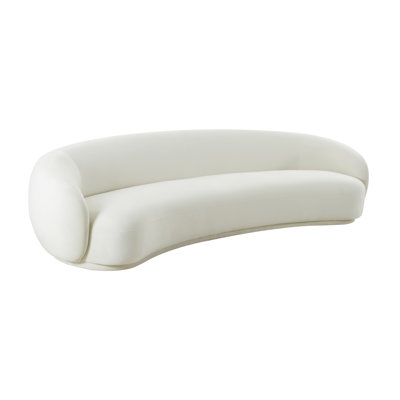 Cindal Cream Velvet 120 Inch Sofa