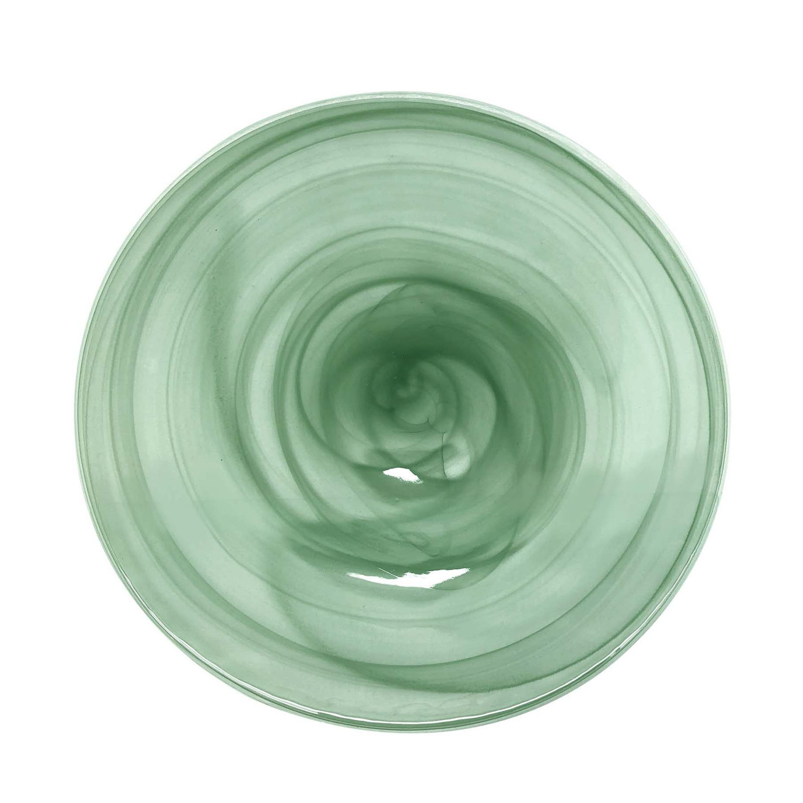 Alabaster Round Glass Platter, Green