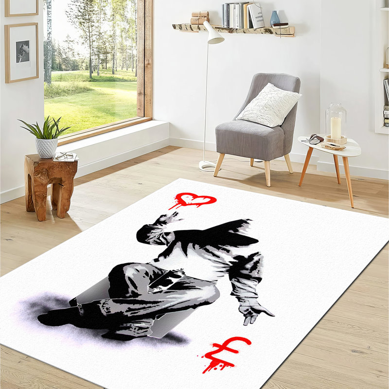 Stylish Non Woven Thin Type Printed Rug with Intricate Floral Design Ideal for Living Room or Bedroom Decor