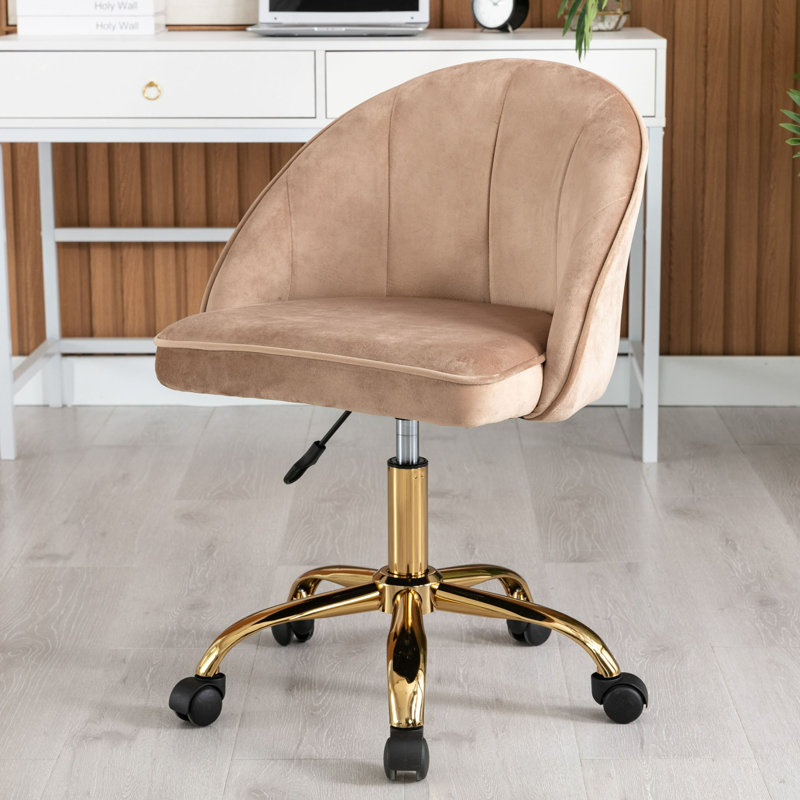 Lainey Velvet Task Chair, Champagne