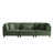 3 - Piece Upholstered Green Corduroy Modular Sectional with Pillow Back and Solid Wood Legs-1349261309