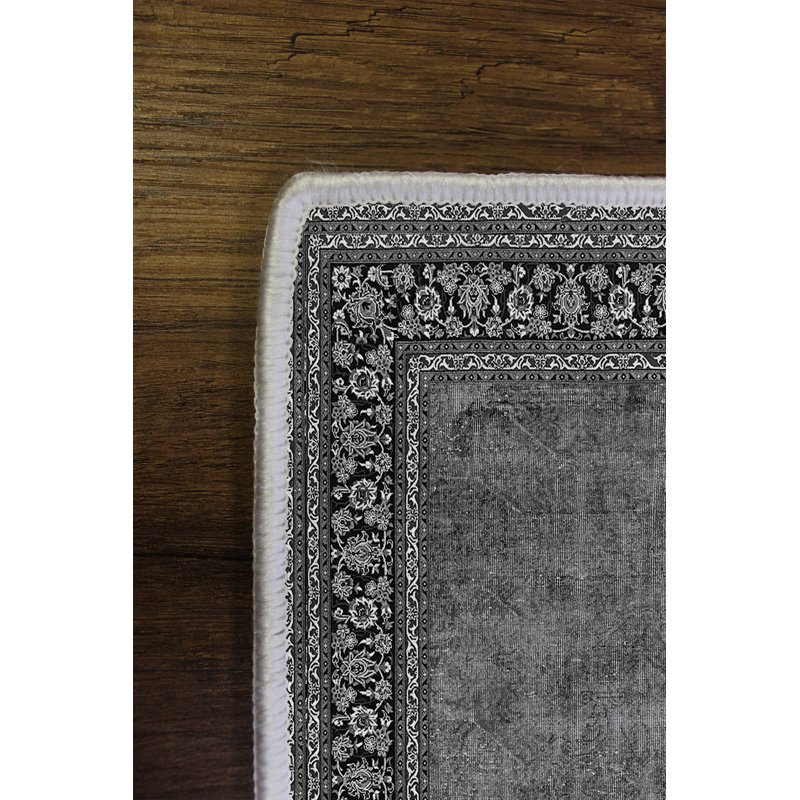 High-Quality Anthracite Area Rug, 5.9 x 9.2 Feet | 100% Polyester, 650 g/m², 0.16 in Pile Height | Digital Printing, Antibacterial, Eco-Friendly, Non-Slip PVC Dot Underside | Machine Washable for Easy Care