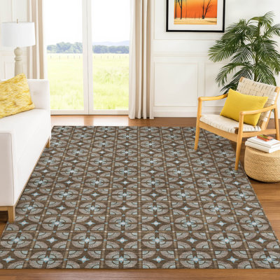 Tapis géométrique intérieur / extérieur lavable à la machine Chantille ACN2552