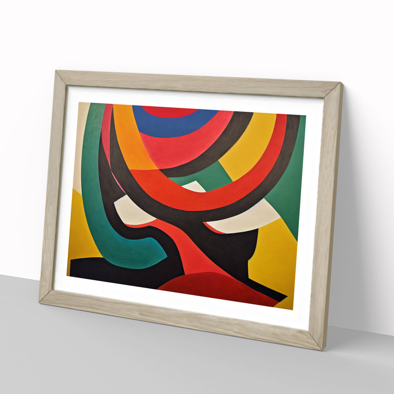XH1022-6359X Mystical Abstract 1 Piece Single Picture Frame Wall Art, 46cm H x 64cm W x 2cm D, Oak