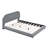 Teddy Fleece Upholstered Platform Bed With Thick Fabric, Solid Frame And Stylish Curve-Shaped Design-351368379-351368378