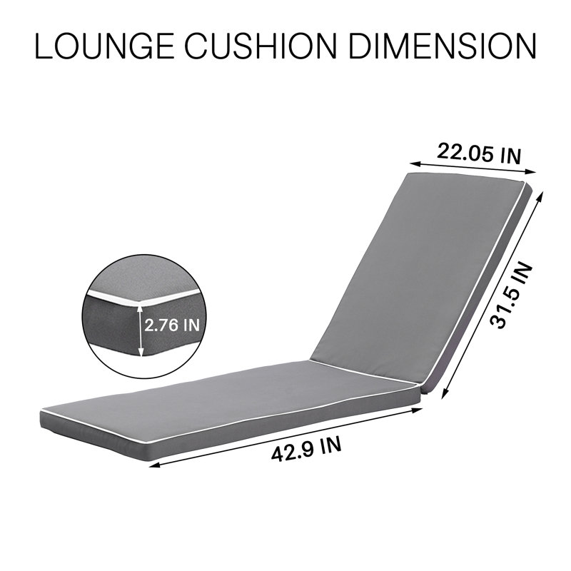 Ensemble de 2 chaises longues pour l'extérieur, Gris antique / blanc