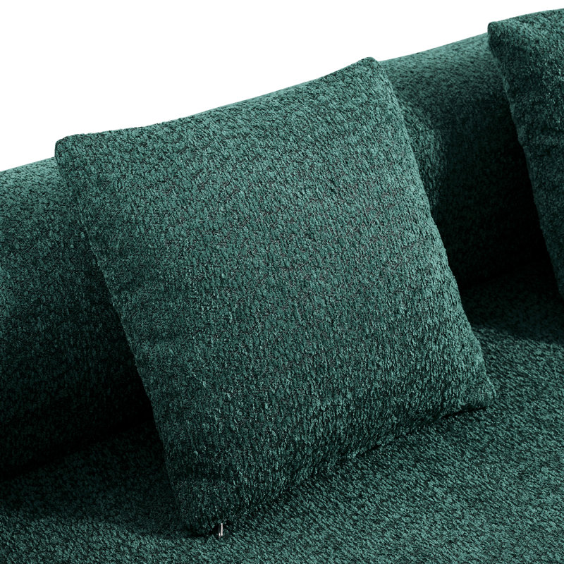 Canapé modulaire incurvé moderne en L de 110 po avec éponge entièrement compressée haute densité, ensemble de 2 pièces, entièrement assemblé faisant face à la droite, pour le salon, le salon