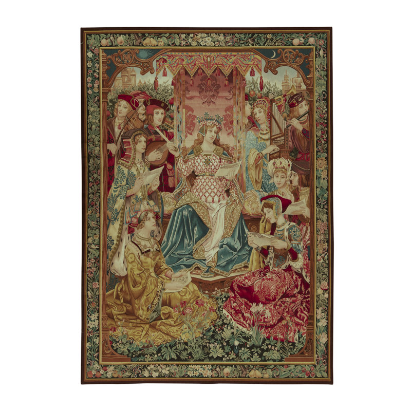 Hand-Knotted High-Quality Red/Green/Yellow Area Rug