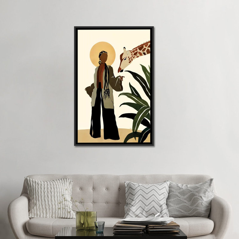 Ari par Brie Nicole-impression d’art graphique, Pas de tapis, H 48 po x l 32 po x P 1,5 po, Toile avec cadre noir