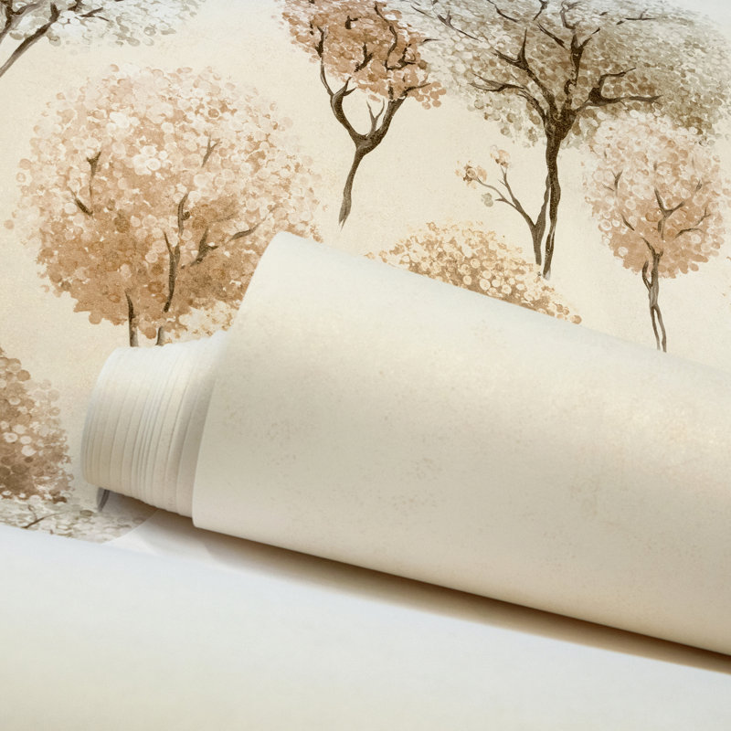 Thaler Large Tilia Trees and Plain Twinwall 4-panel Mural Design 3m x 280cm, Cream