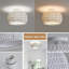 Plafonnier encastré en rotin fait à la main avec abat-jour en tissu, luminaire maison de campagne Boho pour couloir de chambre à coucher-107608708