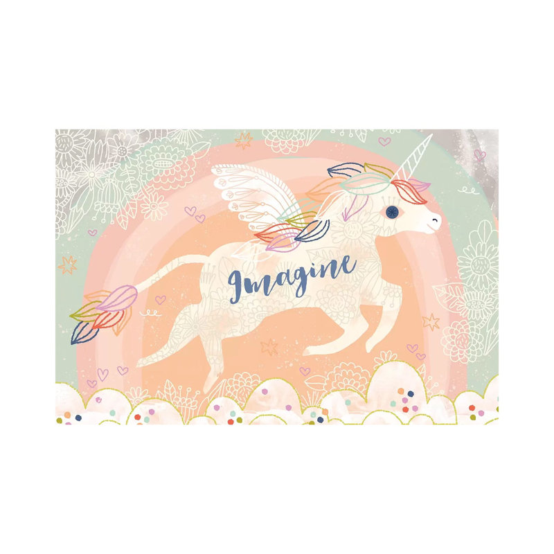 Imagine Unicorn by Lizzy Doyle - Wrapped Canvas Print, 20.32 cm H x 30.48 cm W