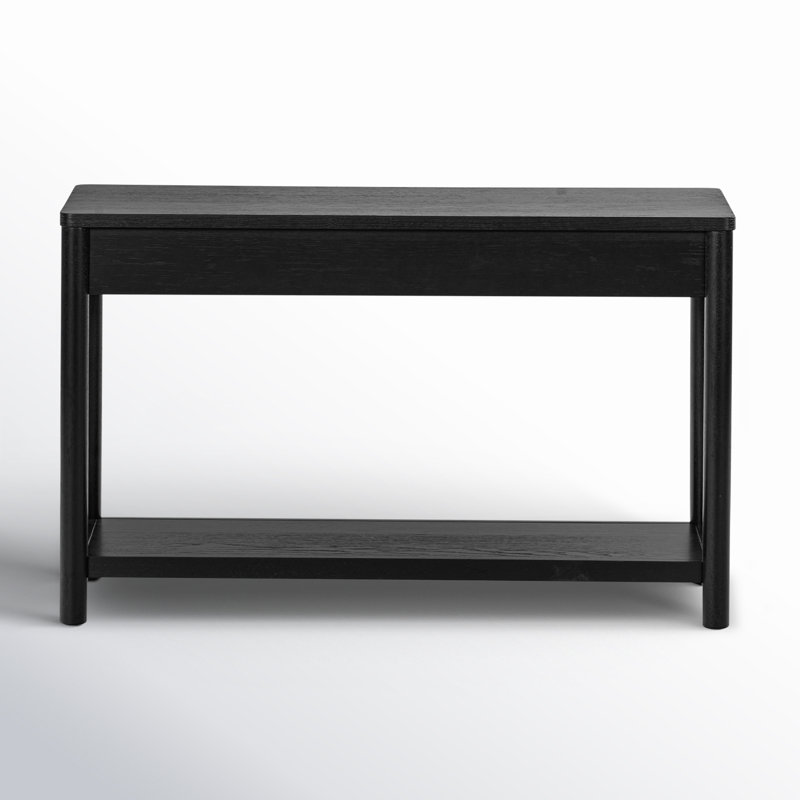 Jaylessa Wood 2 Drawer Console Table, Black